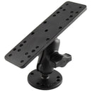 RAM Mount 1" Diameter Ball Mount w/Short Double Socket Arm,  6.25" x 2" Rectangle Base & 2.5" Round Base (AMPS Pattern) [RAM-B-111U-A] - Essenbay Marine