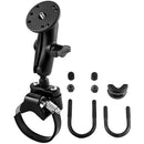 RAM Mount Strap Clamp Roll Bar Mount w/Standard Length Double Socket Arm & 2.5" Round Base w/1/4"-20 Male Threaded Post [RAM-B-149Z-2-202AU] - Essenbay Marine