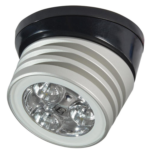 Lumitec Zephyr LED Spreader/Deck Light -Brushed, Black Base - White Non-Dimming [101326] - Essenbay Marine