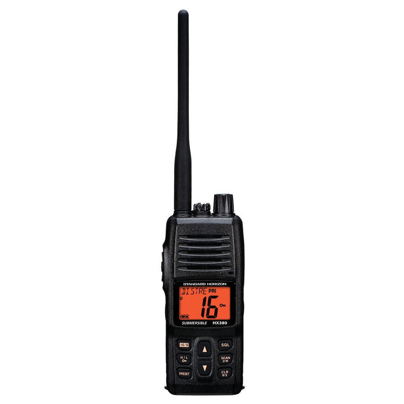 Standard Horizon HX380 5W Commercial Grade Submersible IPX-7 Handheld VHF Radio w/LMR Channels [HX380] - Essenbay Marine