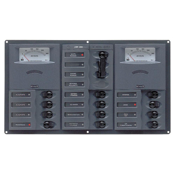 BEP AC Circuit Breaker Panel w/Analog Meters, 2SP 1DP AC120V [900-ACM2-AM-110] - Essenbay Marine