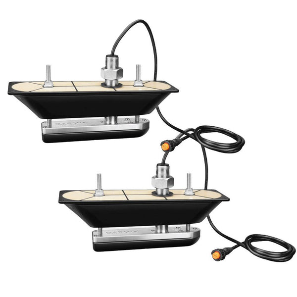 Garmin GT30-THP SS Thru-Hull Pair DownVu/SideVu Scanning Transducer w/Temp f/Hull Deadrises 5-25 [010-01961-11] - Essenbay Marine