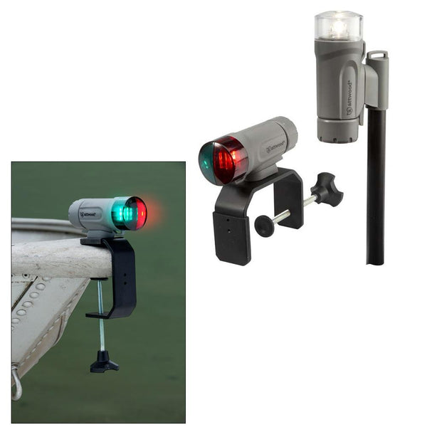 Attwood PaddleSport Portable Navigation Light Kit - C-Clamp, Screw Down or Adhesive Pad - Gray [14194-7] - Essenbay Marine