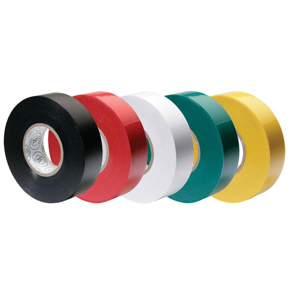 Ancor Premium Assorted Electrical Tape - 1/2" x 20' - Black / Red / White / Green / Yellow [339066] - Essenbay Marine