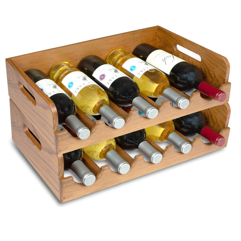 Whitecap Teak 5 Bottle Wine Stackable Caddy Part 60239 - Essenbay Marine