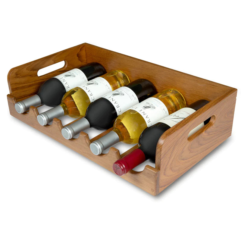 Whitecap Teak 5 Bottle Wine Stackable Caddy Part 60239 - Essenbay Marine