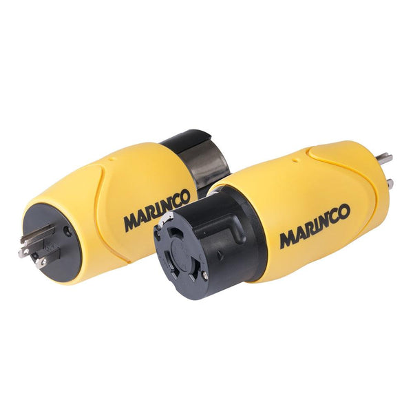 Marinco Straight Adapter - 15A Male Straight Blade to 50A 125/250V Female Locking [S15-504] - Essenbay Marine
