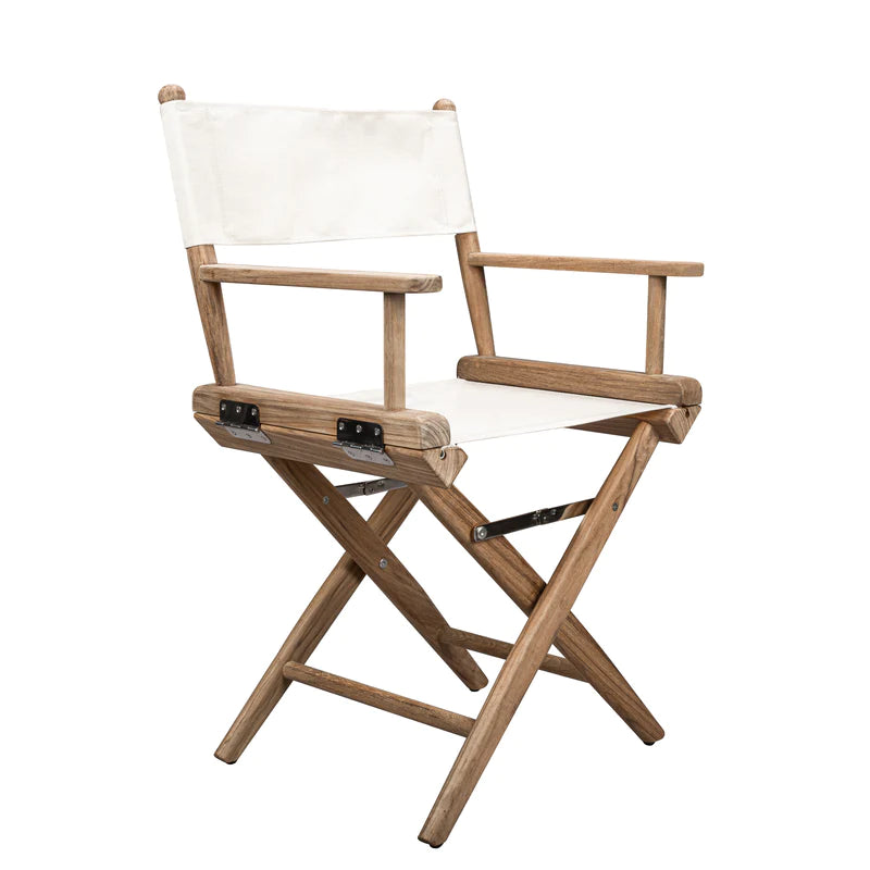 WhiteCap Teak Director's Chair with Natural Creme Seat Covers Part 60044 - Essenbay Marine