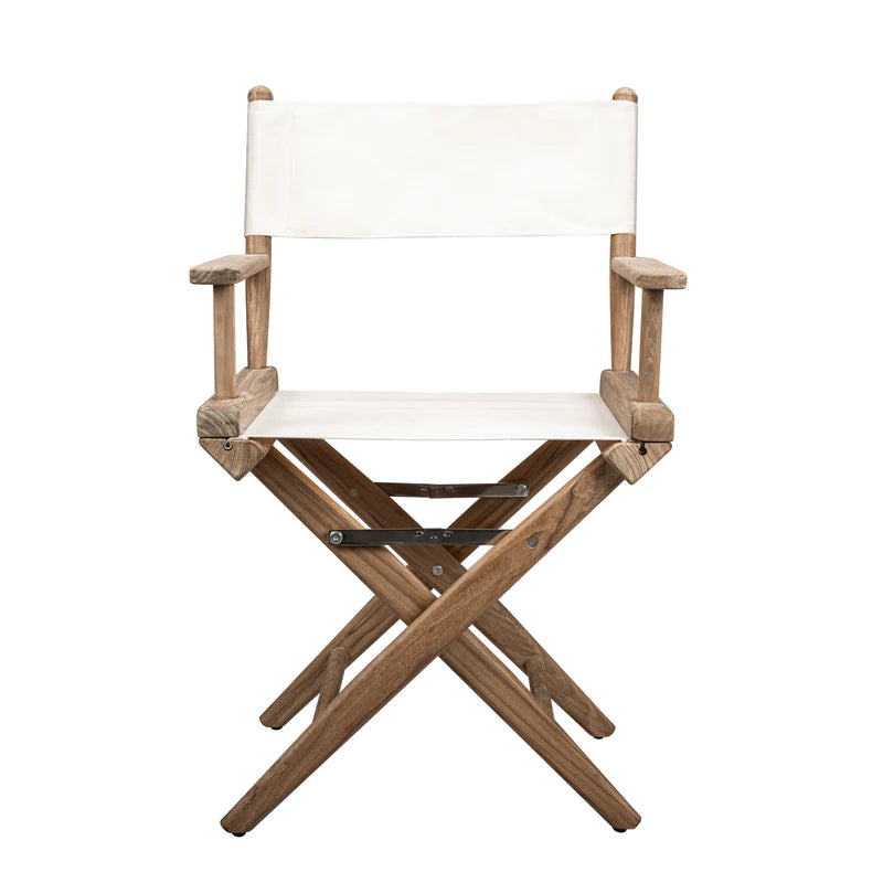 WhiteCap Teak Director's Chair with Natural Creme Seat Covers Part 60044 - Essenbay Marine