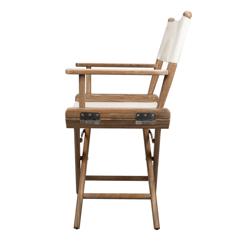 WhiteCap Teak Director's Chair with Natural Creme Seat Covers Part 60044 - Essenbay Marine