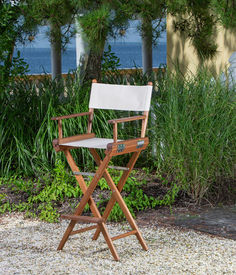 WhiteCap Teak Director's Chair with Natural Creme Seat Covers Part 60048 - Essenbay Marine