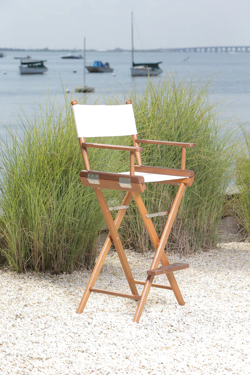 WhiteCap Teak Director's Chair with Natural Creme Seat Covers Part 60048 - Essenbay Marine