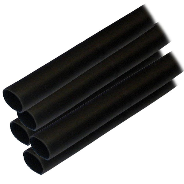 Ancor Adhesive Lined Heat Shrink Tubing (ALT) - 1/2" x 6" - 5-Pack - Black [305106] - Essenbay Marine