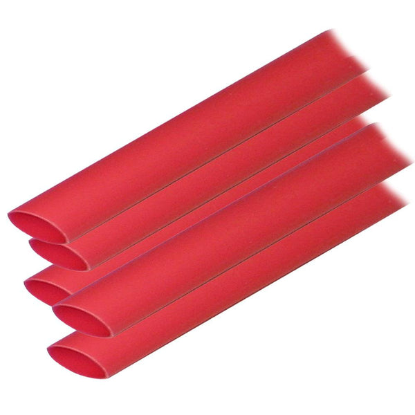 Ancor Adhesive Lined Heat Shrink Tubing (ALT) - 1/2" x 12" - 5-Pack - Red [305624] - Essenbay Marine