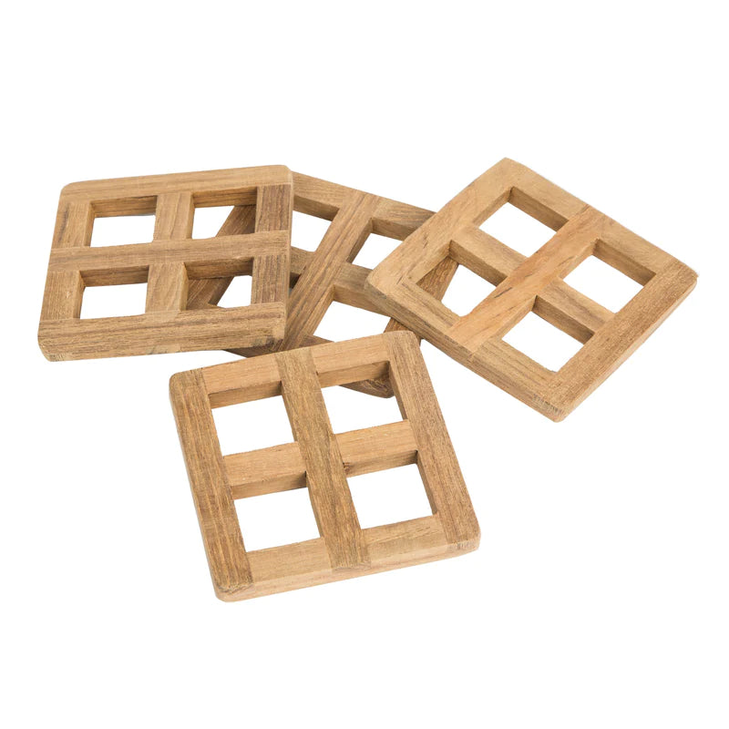 Whitecap Teak 4 Piece Coaster Set Part 60193 - Essenbay Marine