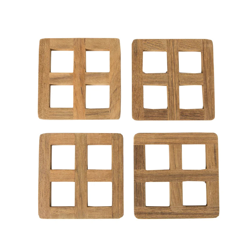 Whitecap Teak 4 Piece Coaster Set Part 60193 - Essenbay Marine