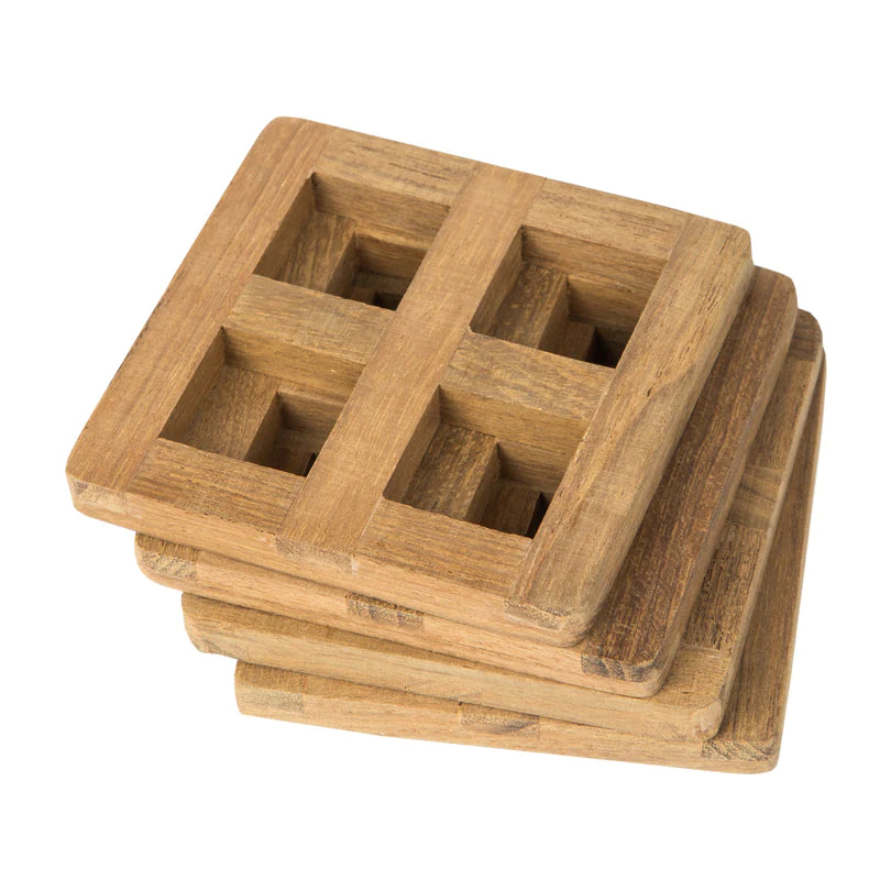 Whitecap Teak 4 Piece Coaster Set Part 60193 - Essenbay Marine