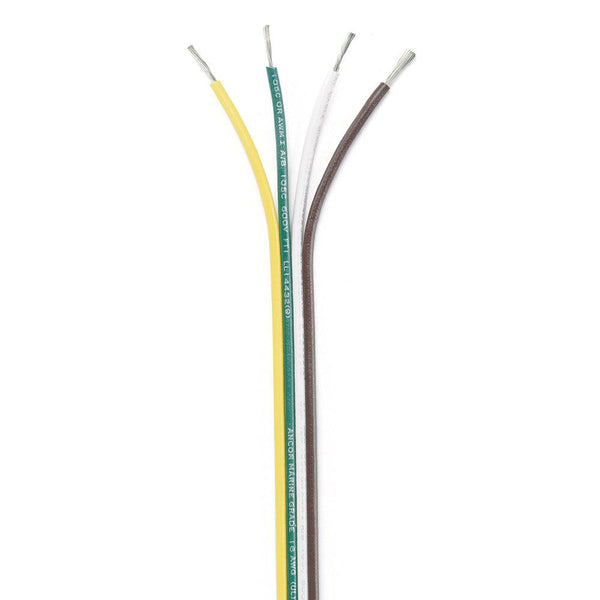 Ancor Ribbon Bonded Cable - 16/4 AWG - Brown/Green/White/Yellow - Flat - 100' [154510] - Essenbay Marine