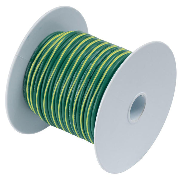 Ancor Green w/Yellow Stripe 10 AWG Tinned Copper Wire - 25' [109302] - Essenbay Marine