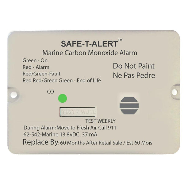 Safe-T-Alert 62 Series Carbon Monoxide Alarm - 12V - 62-542-Marine - Flush Mount - White [62-542-MARINE] - Essenbay Marine
