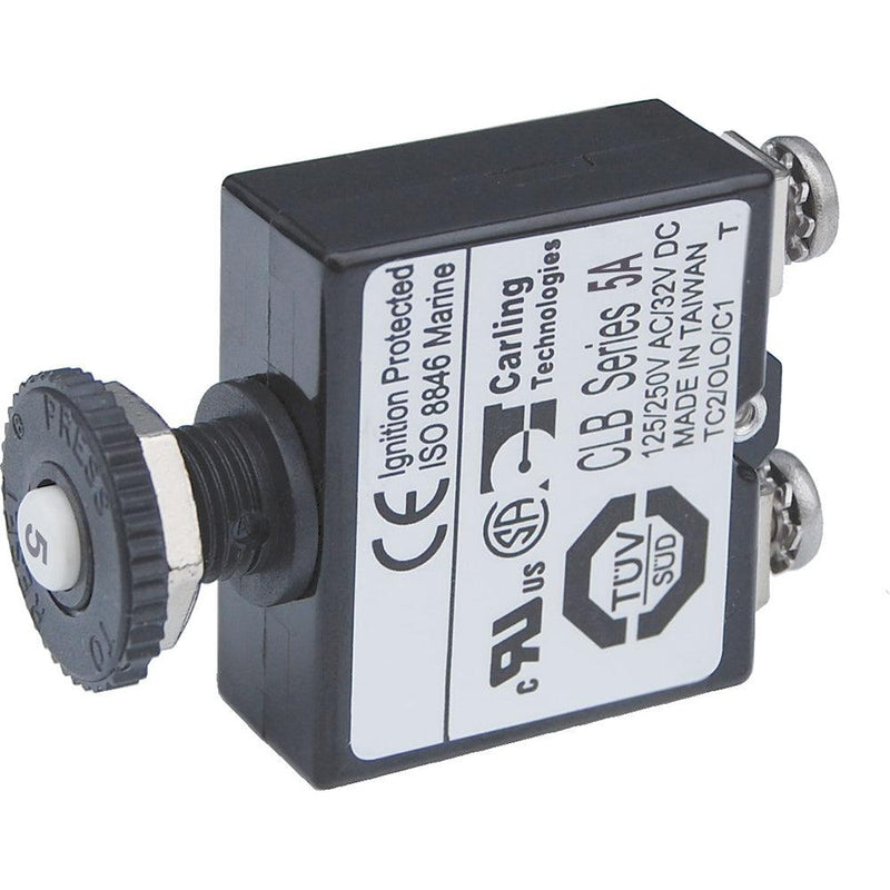 Blue Sea Push Button Reset Only Screw Terminal Circuit Breaker - 5 Amps [2130] - Essenbay Marine
