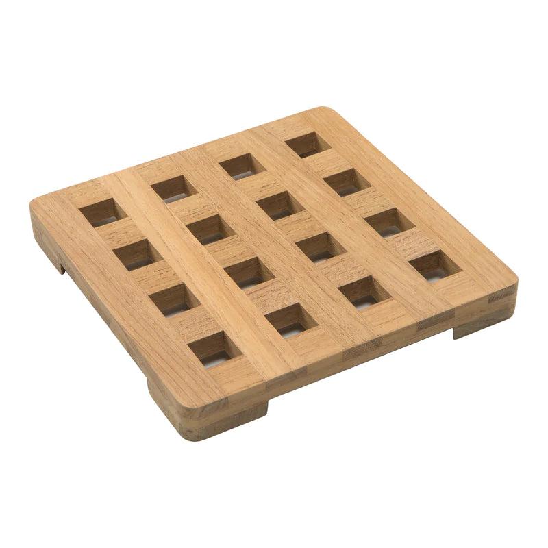 Whitecap Teak Small 6" Square Trivet / Hot Plate / Pot Holder Part 62420 - Essenbay Marine