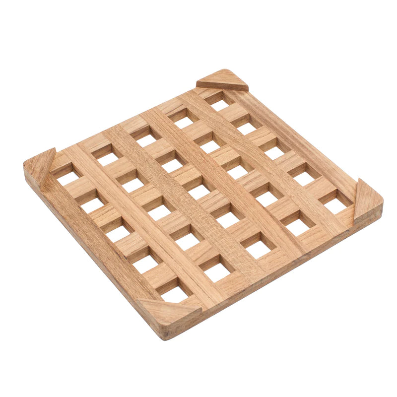 Whitecap Teak Large 8" Square Trivet / Hot Plate / Pot Holder Part 62421 - Essenbay Marine