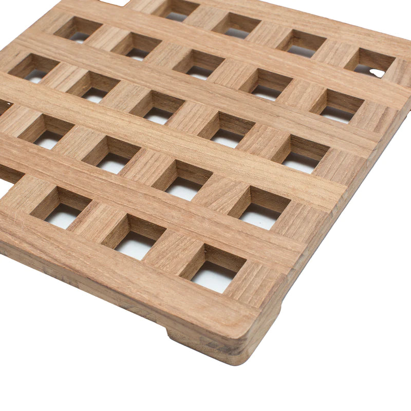 Whitecap Teak Large 8" Square Trivet / Hot Plate / Pot Holder Part 62421 - Essenbay Marine