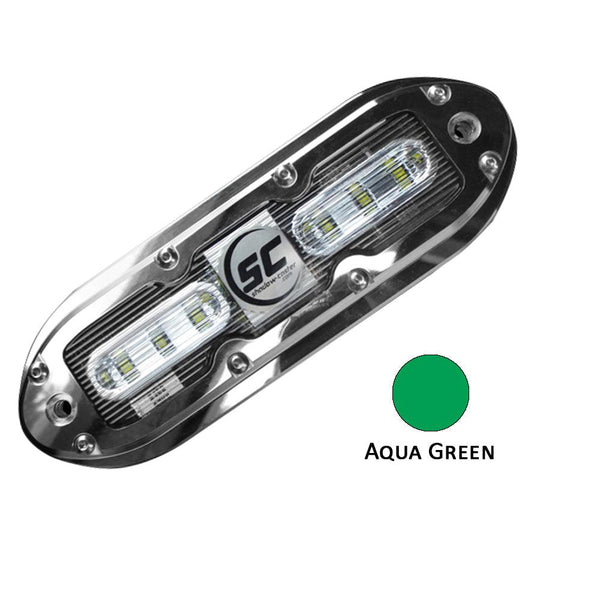 Shadow-Caster SCM-6 LED Underwater Light w/20' Cable - 316 SS Housing - Aqua Green [SCM-6-AG-20] - Essenbay Marine