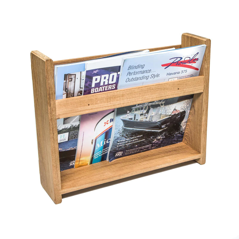 Whitecap Teak Magazine Storage Rack Part 62506 - Essenbay Marine