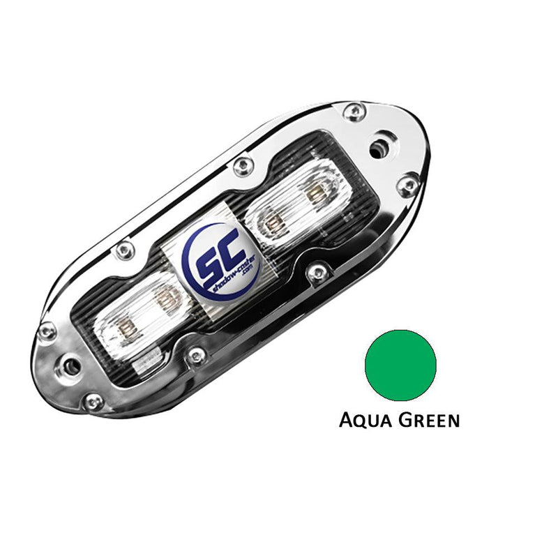 Shadow-Caster SCM-4 LED Underwater Light w/20' Cable - 316 SS Housing - Aqua Green [SCM-4-AG-20] - Essenbay Marine