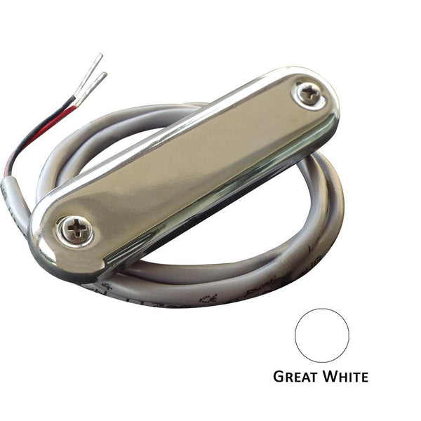 Shadow-Caster Courtesy Light w/2' Lead Wire - 316 SS Cover - Great White - 4-Pack [SCM-CL-GW-SS-4PACK] - Essenbay Marine
