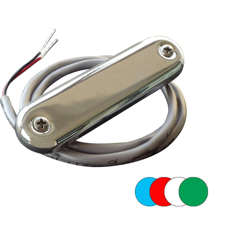 Shadow-Caster Courtesy Light w/2' Lead Wire - 316 SS Cover - RGB Multi-Color - 4-Pack [SCM-CL-RGB-SS-4PACK] - Essenbay Marine