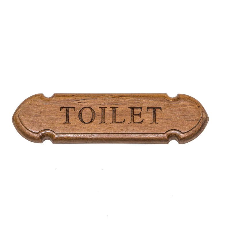 Whitecap Teak Toilet Name Plate Part 62674 - Essenbay Marine