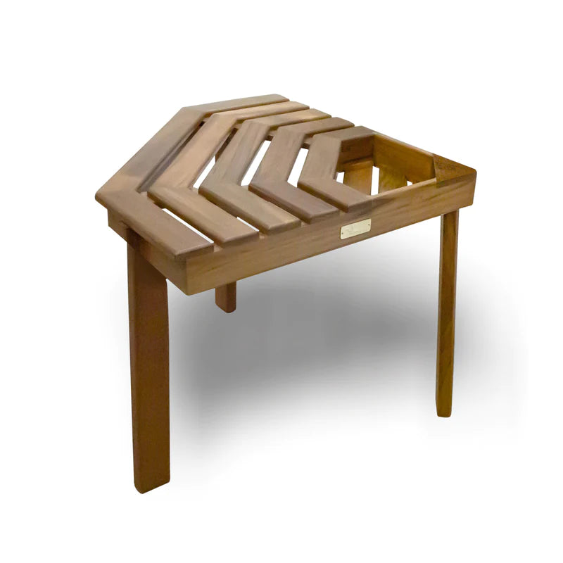 Whitecap Teak Corner Shower Seat / Stool Part 63106 - Essenbay Marine