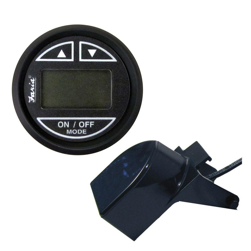 Faria Euro Black 2" Depth Sounder w/Transom Mount Transducer [12850] - Essenbay Marine