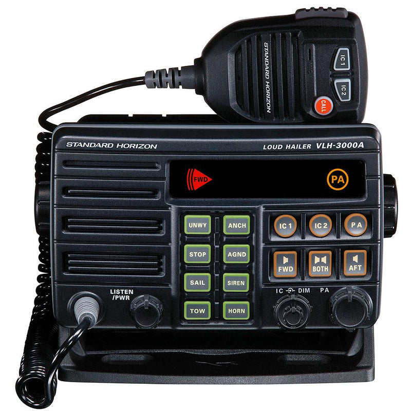 Standard Horizon VLH-3000A 30W Dual Zone PA/Loud Hailer/Fog w/Listen Back & 2 Optional Intercom Stations [VLH-3000A] - Essenbay Marine