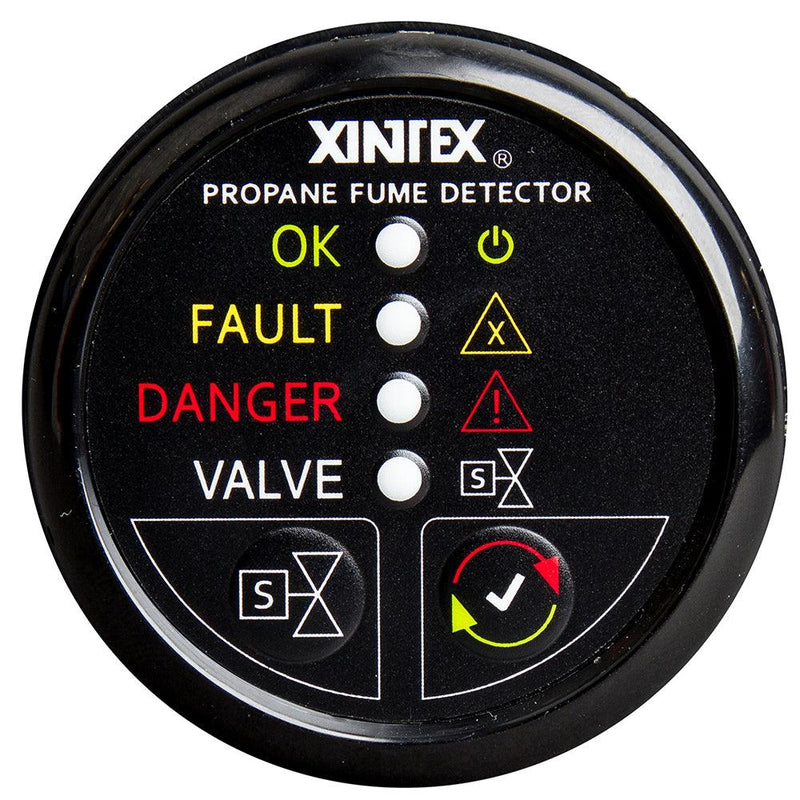Fireboy-Xintex Propane Fume Detector w/Plastic Sensor  Solenoid Valve - Black Bezel Display [P-1BS-R] - Essenbay Marine