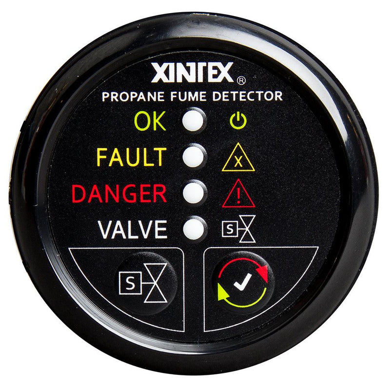 Fireboy-Xintex Propane Fume Detector w/Automatic Shut-Off  Plastic Sensor - No Solenoid Valve - Black Bezel Display [P-1BNV-R] - Essenbay Marine