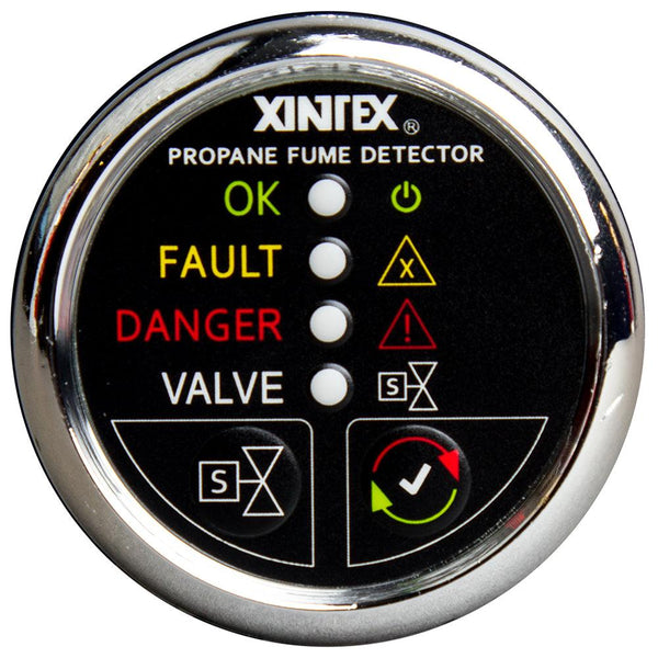 Fireboy-Xintex Propane Fume Detector w/Automatic Shut-Off  Plastic Sensor - No Solenoid Valve - Chrome Bezel Display [P-1CNV-R] - Essenbay Marine