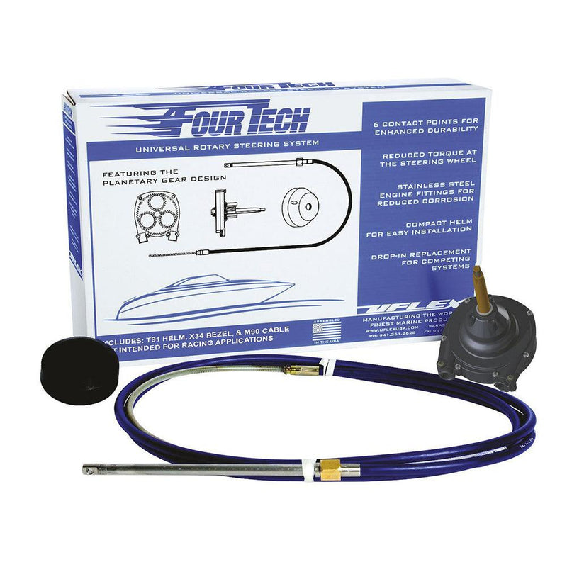 Uflex Fourtech 9' Mach Rotary Steering System w/Helm, Bezel & Cable [FOURTECH09] - Essenbay Marine