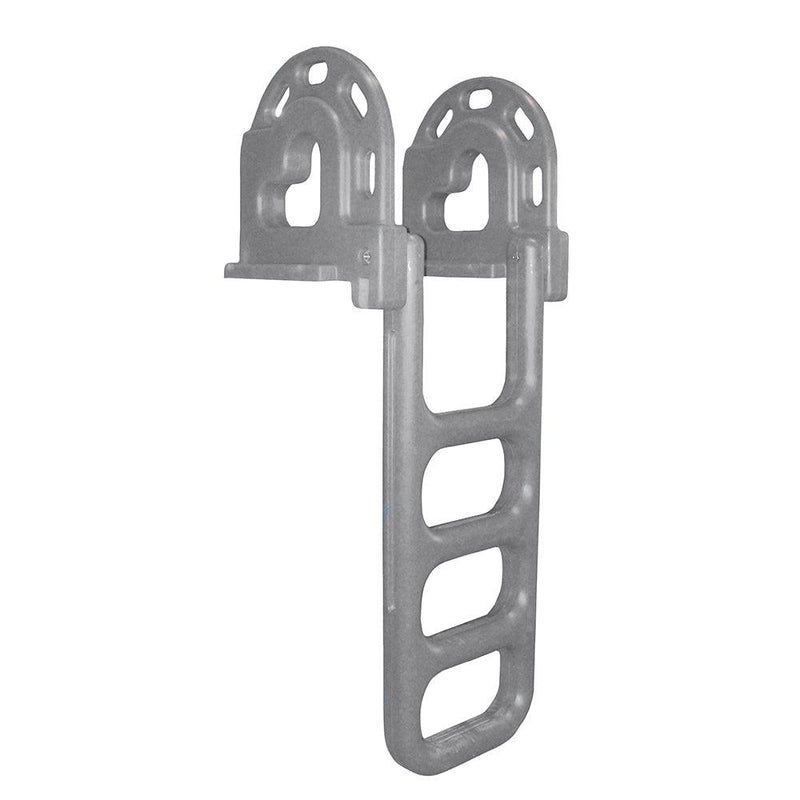 Dock Edge Flip-Up Polyethylene Roto Molded 4-Step Dock Ladder - Grey [2064-F] - Essenbay Marine