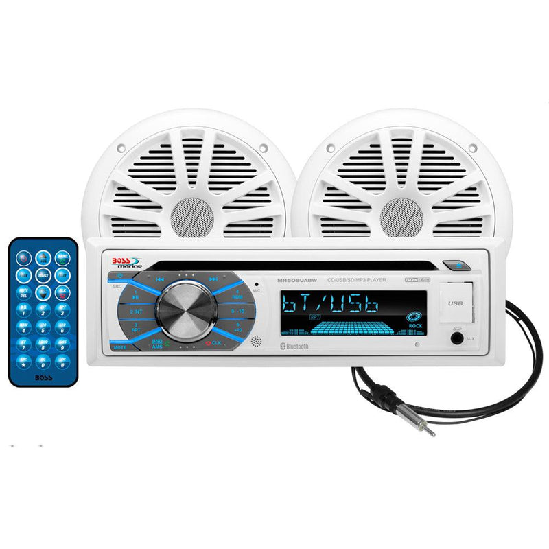 Boss Audio MCK508WB.6 Marine Stereo  6.5" Speaker Kit - White [MCK508WB.6] - Essenbay Marine