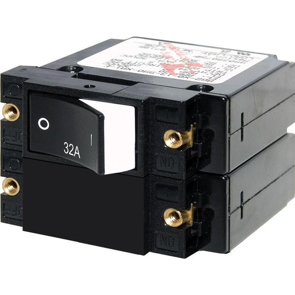 Blue Sea 7575 A-Series Raised Rocker Circuit Breaker - Double Pole - 32A [7575] - Essenbay Marine