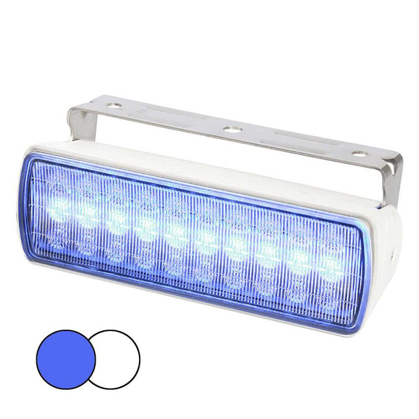 Hella Marine Sea Hawk XL Dual Color LED FloodLights - Blue/White LED - White Housing [980950071] - Essenbay Marine