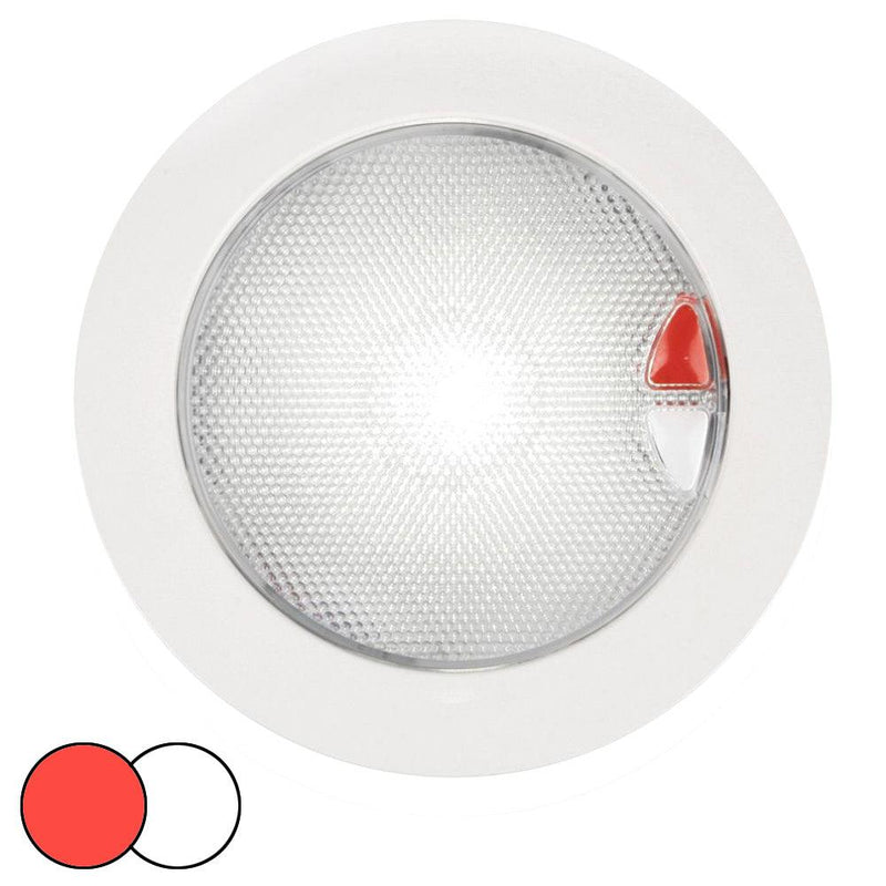 Hella Marine EuroLED 150 Recessed Surface Mount Touch Lamp - Red/White LED - White Plastic Rim [980630002] - Essenbay Marine