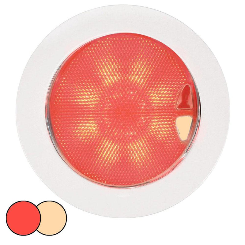 Hella Marine EuroLED 150 Recessed Surface Mount Touch Lamp - Red/Warm White LED - White Plastic Rim [980630102] - Essenbay Marine