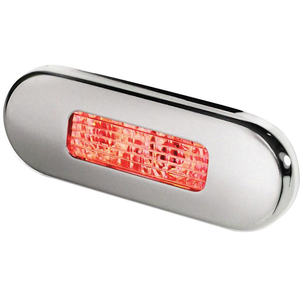 Hella Marine Surface Mount Oblong LED Courtesy Lamp - Red LED - Stainless Steel Bezel [980869501] - Essenbay Marine