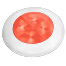 Hella Marine Slim Line LED 'Enhanced Brightness' Round Courtesy Lamp - Red LED - White Plastic Bezel - 12V [980507241] - Essenbay Marine