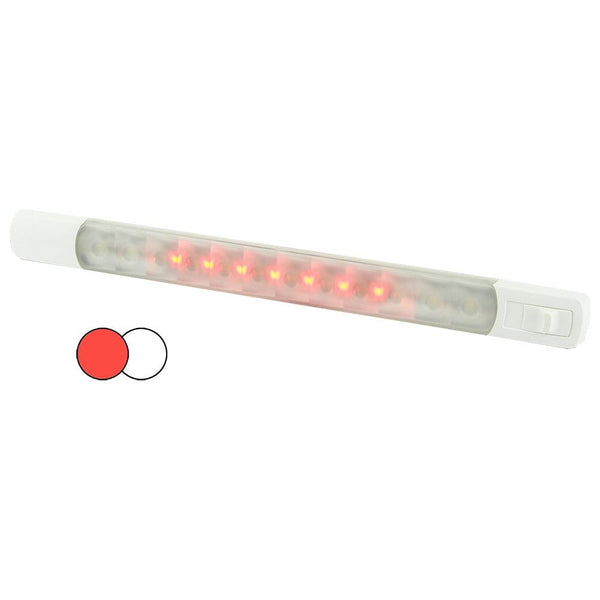Hella Marine Surface Strip Light w/Switch - White/Red LEDs - 12V [958121001] - Essenbay Marine
